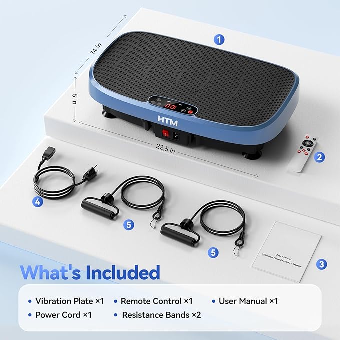 Vibration Plate Exercise Machine - 330lbs Weight Capacity, 120 Speed Levels, 5 Program Modes - Full Body Workout for Home Fitness, Toning & Wellness, LED Display, Low Noise Motor-Ruum Studio Home