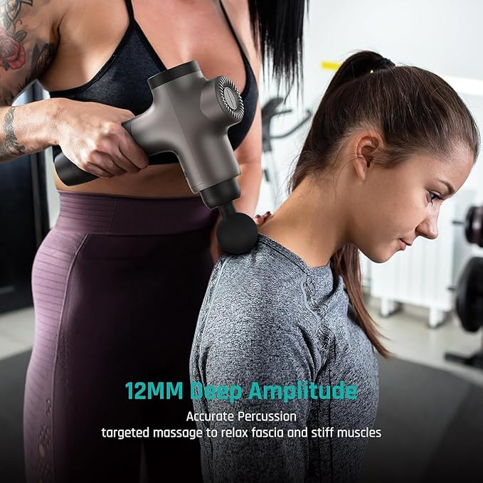 Mebak 3 Massage Gun, Massage Gun Deep Tissue for Athletes, Professional Muscle Percussion Massage Gun,Massager Gun for Shoulder Leg Back Body Pain Relief,Quiet Portable Sport Massager, Gifts for Him-Ruum Studio Home
