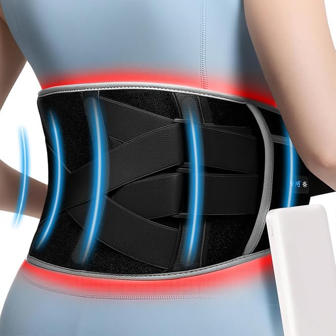 Cordless Heating Pad for Back Pain Relief: 7000mAh Lower Back Massager with 6 Heat 6 Vibration, Portable Heating Pad for Cramps, Birthday Gifts for Women Men Mom Dad-Ruum Studio Home
