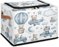 Rectangular Storage Baskets for Shelves - Waterproof Foldable Laundry Basket, Nursery Hamper, Reusable Toy Bin for Organizing Toys, Books, Clothes, Closet 14"x10.2" x10.4" (Little Bear)-Ruum Studio Home