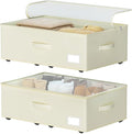Under Bed Storage with Wheels, No Assemble Required 10 inches height Under Bed Storage bins,Large capacity Rolling Under bed Shoe Storage containers，dorm under bed storage drawers-Ruum Studio Home