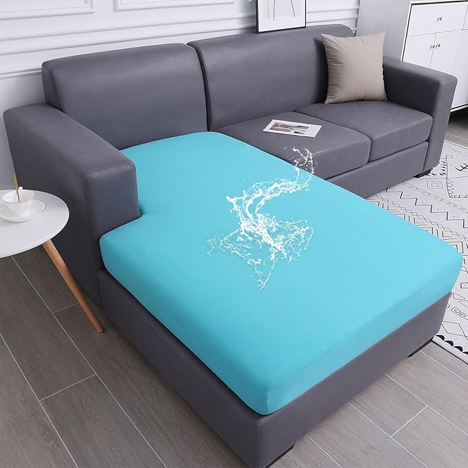hyha Waterproof Couch Cushion Covers, Sectional Sofa Slipcovers Washable, L Shape Chaise Dog Couch Covers for Sectional Sofa, Universal Furniture Protector (1 Piece for Chaise, Peacock Blue)-Ruum Studio Home