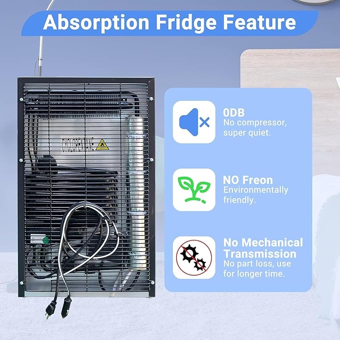 SMETA 12V RV Refrigerator 1.7 Cu.Ft Mini Camper Fridge with Lock and Key AC/DC 110V/12v Quiet Absorption Compact Refrigerator for RV Semi Truck Patio Car with Reversible Door Beverage Cooler, Black-Ruum Studio Home