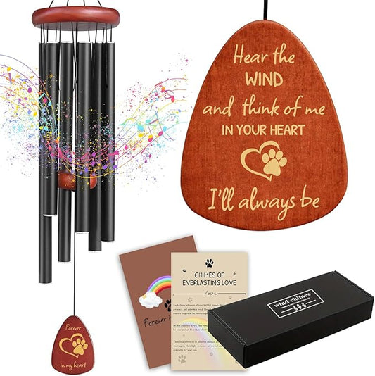 Pet Memorial Wind Chimes 26" - Dog Memorial Gifts for Loss of Dog, Dogs Remembrance Bereavement Gift, Pet Loss Sympathy Gifts (Design 3)-Ruum Studio Home