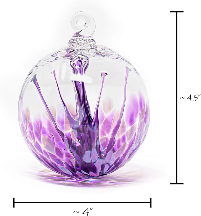 Luke Adams Handmade Glass Gazing Balls for Garden on Clearance – Hand Blown Glass Gazing Ball for Yard Décor – Decorative Garden Globe (Purple Crush/Lavender)-Ruum Studio Home