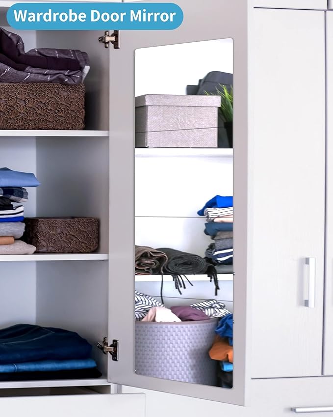 Shatterproof Wall Mirror Full Length for Bedroom, Acrylic Gym Mirrors For Home, Extra Thick: 0.12 inch, 14 x 14 inch x 4 Pcs, Workout Mirrors Safe for Kids, Over The Door, Long Wall Mounted-Ruum Studio Home