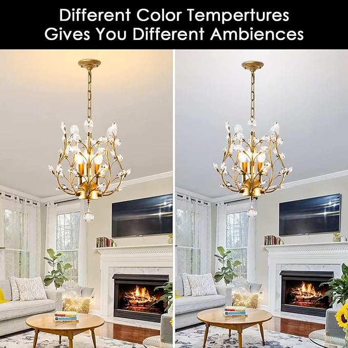 Ganeed Crystal Chandeliers,K9 Crystal Pendant Light with 3-Light Chandelier Lighting Fixtures,Ceiling Light for Living Room Bedroom Restaurant Hallway (Gold)-Ruum Studio Home