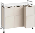 HOOBRO Laundry Sorter 3 Section, Laundry Hamper with Wheels, 3 × 11.5 Gal (43.4L), Rolling Laundry Basket, Pull-Out and Removable Oxford Fabric Bags, White WG76XY01-Ruum Studio Home