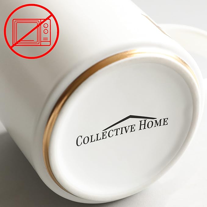 COLLECTIVE HOME - Monogram Ceramic Mugs, 15 oz Golden Initial Coffee Cups, Elegant Alphabet Tea Mugs, Elegant Personalized Mug with Gift Box, Luxurious Cups for Office and Home (d)-Ruum Studio Home