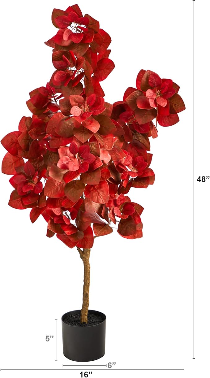 Nearly Natural 4ft. Autumn Pomegranate Artificial Tree-Ruum Studio Home