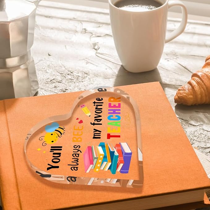 Teachers Day Graduation Season Opening Season Gifts Teacher Gifts Teacher Appreciation Gifts Best Teacher Gifts for Women Acrylic Heart for Her Coworker Friend Principal Educator Birthday Christmas-Ruum Studio Home