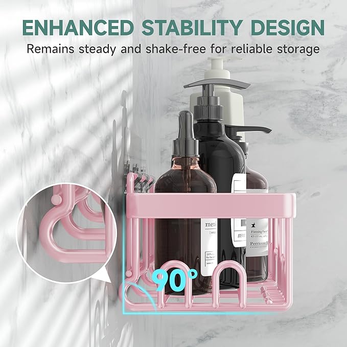 Veken Rustproof & Waterproof Shower Caddy 6-Pack, No Drilling Adhesive Shelves Rack with Soap Holder, Large Capacity Bathroom Organizers and Storage, Wall-Mounted Kitchen & Home Decor-Ruum Studio Home