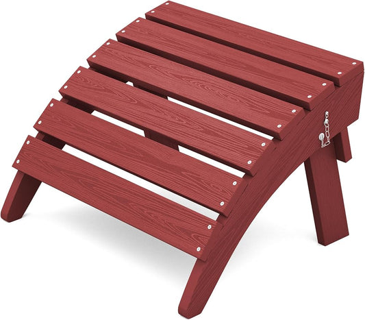 KINGYES Folding Adirondack Ottoman for Adirondack Chair, Red-Ruum Studio Home