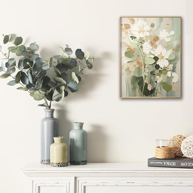 Flower Vase Set of 3, Ceramic Neutral Vases Home Decor, Pottery Rustic Farmhouse Decorative Vases Modern Decor for Table Mantel Entryway Bookshelf Living Room Kitchen Bedroom - Multicolor-Ruum Studio Home