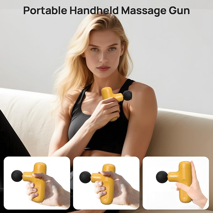 Massage Gun Mini, Electric Muscle Massager Deep Tissue, Compact Travel Size Handheld Percussion Massage Gun for Back, Shoulders, Full Body Recovery and Pain Relief, Birthday Gifts for Men Women-Ruum Studio Home