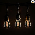 Hometown Evolution, Inc. E26 Outdoor Commercial String Lights with Suspended Socket for Weatherproof Heavy Duty Vintage Outside Lighting (S14 Zig Zag Edison 11 Watt Bulbs, 24 Foot 12 Socket)-Ruum Studio Home