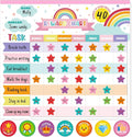 Reward Chart for Kids,Magnetic Behavior Chore Chart for Kids at Home,26 Rainbow White Chore Charts,1960 Star Stickers,56 Reward Stickers,Incentive Chore Chart to Develop Responsibility and Good Habits-Ruum Studio Home