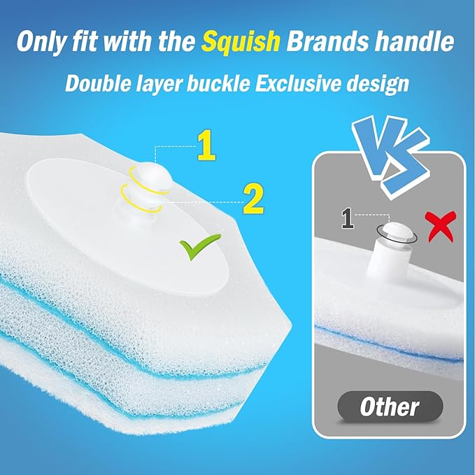 squish Disposable Toilet Brush Refills 32 Count, Disposable Toilet Brush Cleaning Sponges Heads for Toilet and Bathroom Cleaning-Ruum Studio Home