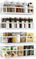 Spice Rack Wall Mounted, 4 Pack Pantry Door Organizer & Hanging Storage Baskets Organizer Wall Mount, Large Capacity Metal Spice Shelf for Kitchen Cabinet, Bathroom, Shower, Home Decor-Ruum Studio Home