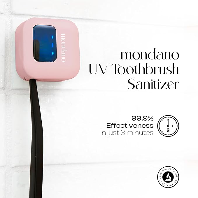 Mondano UV-C Toothbrush Sanitizer and Holder, Toothbrush Case - Manual/Electric Toothbrush Cover for Any Toothbrush Head - Rechargeable Toothbrush Travel Case, Tooth Brush Cover Cap for Home-Ruum Studio Home