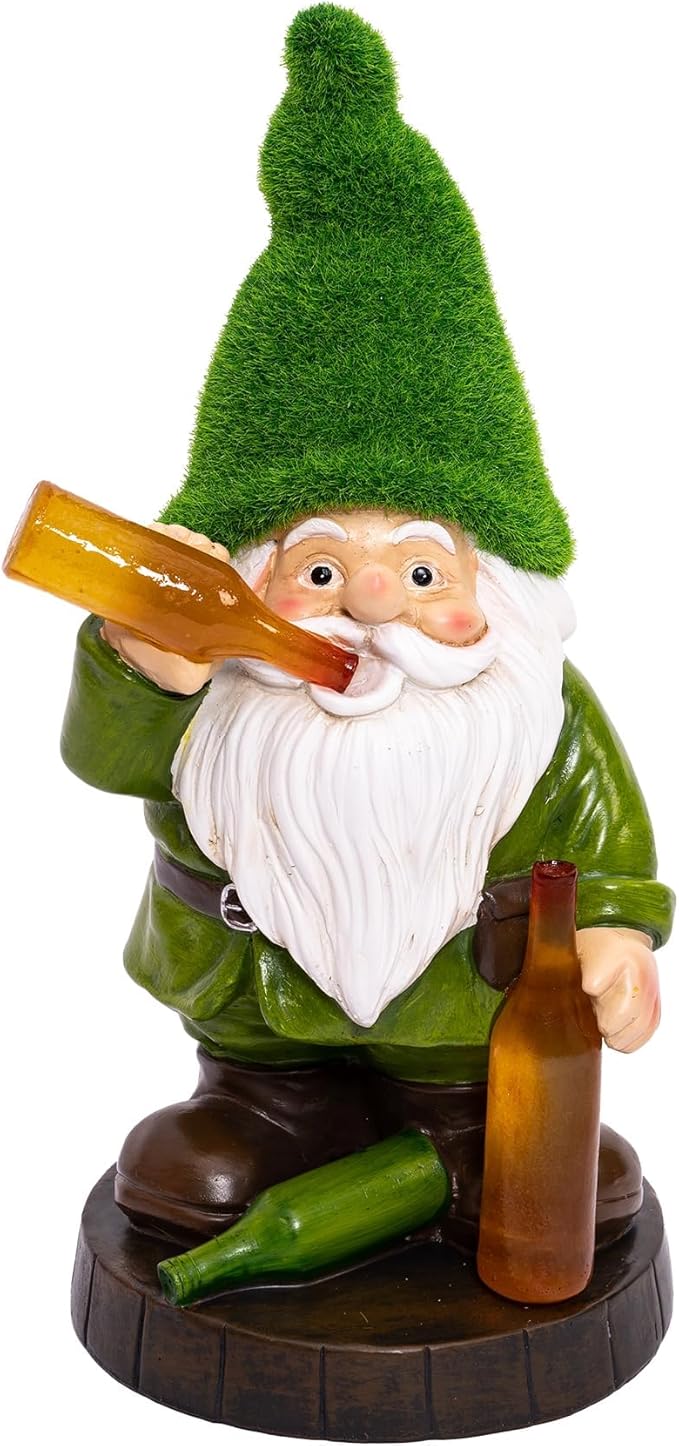 Topadorn Solar Gnome Garden Decor, Garden Gnome Sculptures with Solar LED Lights, 12'' Resin Outdoor Figurine for Yard Patio Decor Lawn Ornaments Porch Gifts-Ruum Studio Home