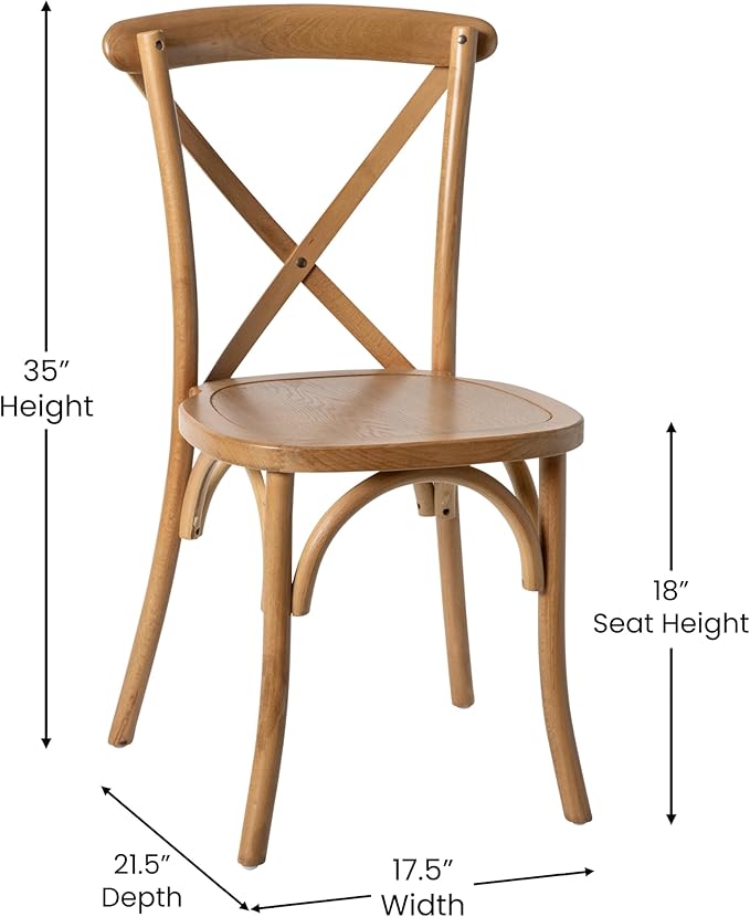 EMMA + OLIVER 2-Pack Light Brown X-Back Chair-Ruum Studio Home