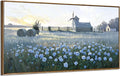 amatop Large Framed Country Landscape Wall Art – Blue Floral Canvas Art Print Vintage Rustic Farmhouse Picture Sunset Nature Artwork Wall Decor for Bedroom Dining Room Office Entryway 48x24 Inch-Ruum Studio Home