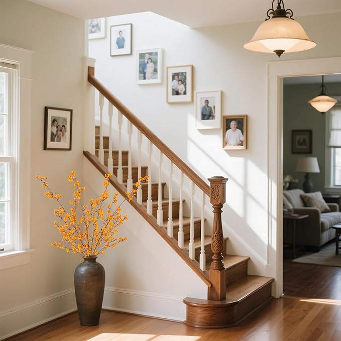 4Pcs Fake Flowers Blossom Branches Artificial Flowers for Indoor Decor, Faux Long Stem Realistic Indoor Plants for Vase Wedding Home Office Bedroom Party Table Centerpieces Decor-Ruum Studio Home