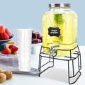 2 Gallon Glass Drink Dispensers For Parties,Beverage Dispensers With Stand And 100% Leakproof Stainless Steel Spigot.Glass Water Jug Dispenser,Lemonade Dispenser,Mason Jar.-Ruum Studio Home
