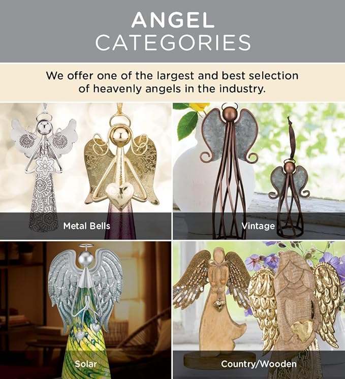 Regal Art & Gift Angel Statue - Metal Indoor/Outdoor Garden Statue Deals, Elegant Garden Decor, Beautiful Gifts for Women, Exquisite Angel Statues for Garden, 16-Inch, Gold-Ruum Studio Home