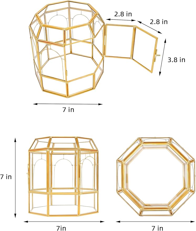 Large Glass Terrarium Handmade, Centerpiece Display Box Gift Planter Containers Indoor Terrariums House for Succulent Cacti Air Plants Miniature Fairy Garden-Ruum Studio Home