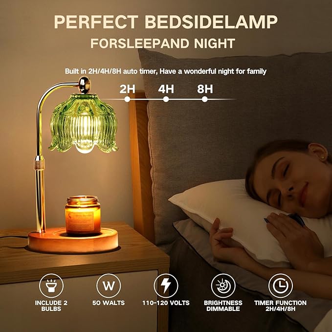 GEEZO Fragrance Candle Warmer Lamp，Electric Candle Warmer with Timer & Dimmer，Mom Christmas Birthday Gifts for Women, House Warming Gifts New Home Bedroom Decor-Ruum Studio Home