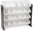 Humble Crew Supersized Toy Storage Organizer with 16 Removable Bins, Espresso/White – Large Toy Storage for Toddlers Ideal for Kids' Rooms, Playrooms, and Nurseries - Modern Toy Bins for Kids-Ruum Studio Home