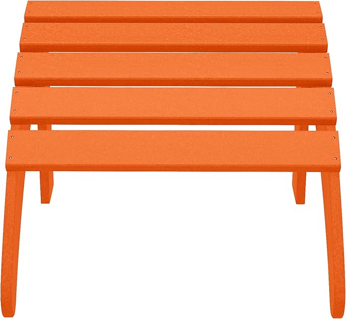 WestinTrends Outdoor Ottoman, Patio Adirondack Ottoman Foot Rest, All Weather Poly Lumber Folding Foot Stool for Adirondack Chair, Widely Used for Outside Porch Pool Lawn Backyard, Orange-Ruum Studio Home