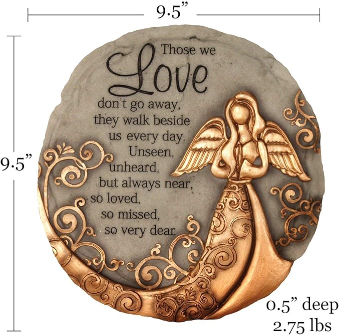 Spoontiques - Garden Décor - Bronze Angel Stepping Stone - Decorative Stone for Garden-Ruum Studio Home