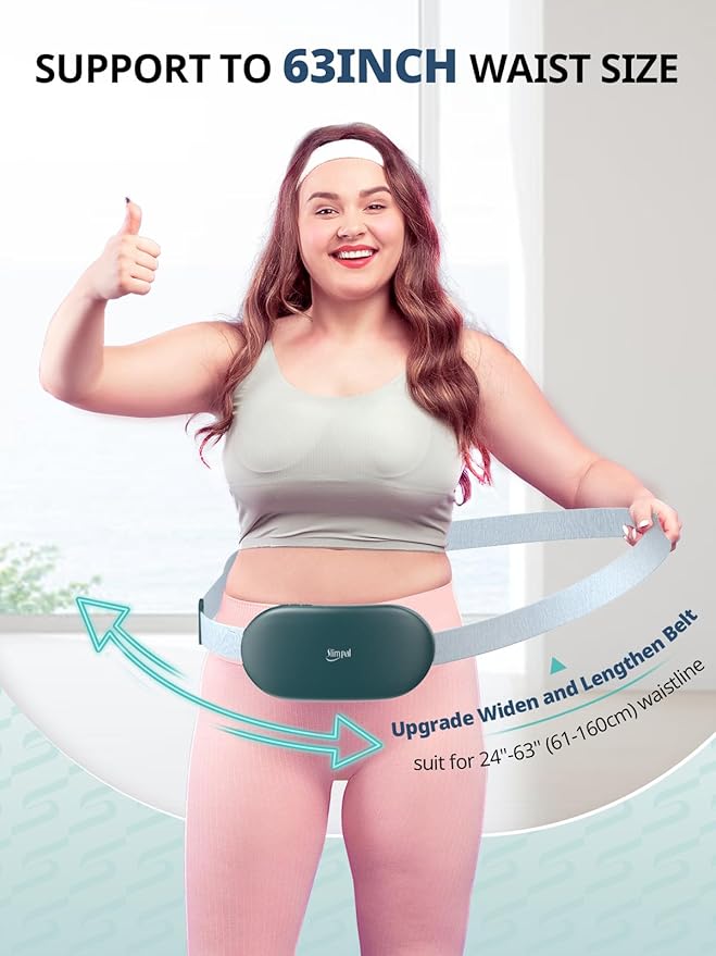 Slimpal Heating Pad for Period Cramps&Back Pain, Plus-Sized Electric Heating Pad, Menstrual Period Cramps Heat Belt Pain Relief, 3 Timer Auto Off Setting, Dark Green-Ruum Studio Home