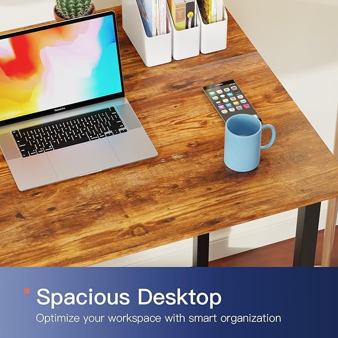 PayLessHere | 32 Inch Computer Desk | Vintage | Office Desk with Metal Frame, Adjustable Feet | Water-Resistant, Scratchproof Surface | Sturdy Writing Table for Home Office or Study | Pack of 1-Ruum Studio Home