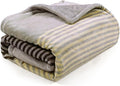 Lahome Brown Fleece Throw Blanket for Couch Double-Color Rainbow Fluffy Warm Cozy Bed Blanket Soft Fuzzy Modern Throw Blankets for Sofa Home Decor, Brown 50''x60''-Ruum Studio Home