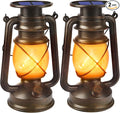 Solar Powered LED Lanterns Decorative Outdoor,2 Pack Bronze Vintage Lanterns with Dancing Flame,Waterproof Solar Hanging Lights for Camping Patio Garden Yard Pathway Decor-Ruum Studio Home