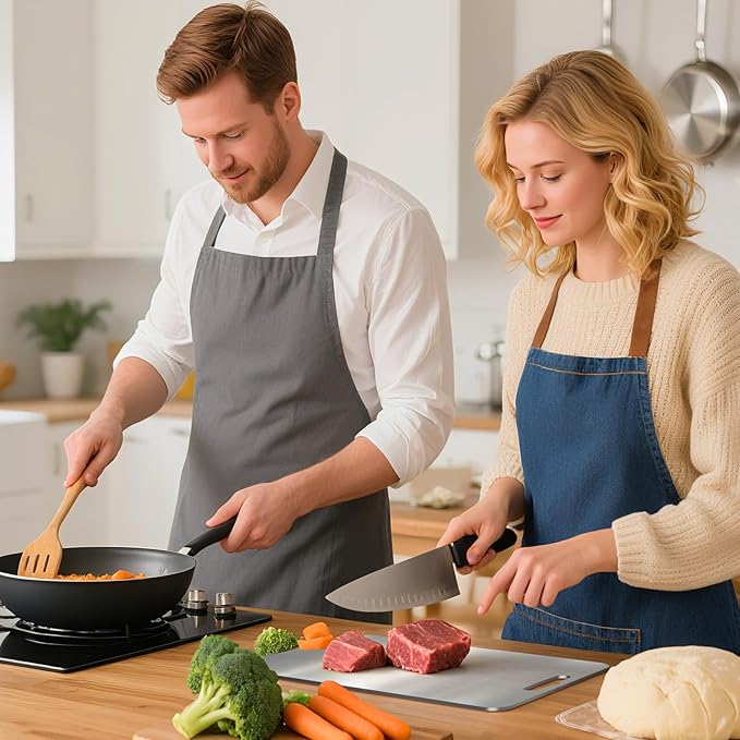 Titanium Cutting Board for Kitchen - 100% Pure Titanium Cutting Boards Non Toxic - 2025 New Upgrade Double Sided Metal Chopping Boards for Meat, Vegetables, Fruits, Dishwasher Safe (14 x 10 In)-Ruum Studio Home