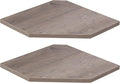 Corner Shelf Wall Mount, Floating Corner Shelves, Set of 2 Corner Wall Shelf Organizer, Rustic Wood Wall Storage Display Shelves for Living Room Bedroom Bathroom Kitchen, Rustic Grey-Ruum Studio Home