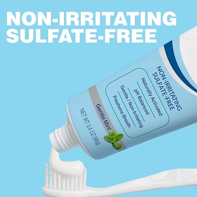 CloSYS Fluoride Free Toothpaste, 3.4 Ounce, Travel Size, Gentle Mint, TSA Compliant, Whitening, Enamel Protection, Sulfate Free-Ruum Studio Home