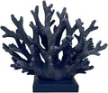 5.8" H Dark Blue Coral Decor - Resin Coral Statue, Nautical Decor for Home, Bedroom, Bathroom, Living Room, Ocean Themed Cabinet Shelf Tabletop Decoration-Ruum Studio Home