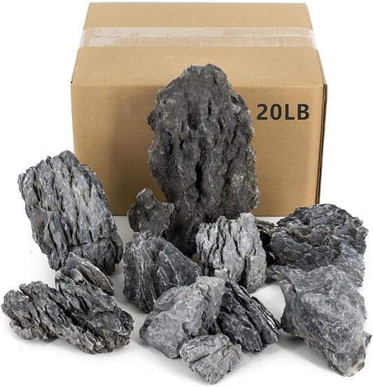 Seiryu Stone Natural Stone Rocks Fish Tank Decor Rocks for Aquariums Landscaping Model Tank Decoration Aquarium Miniature -20Lb (2-8 inch)-Ruum Studio Home