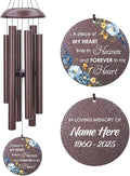 Personalized Sympathy Wind Chimes, Sympathy Gifts for Loss of Mom, Windchimes in Memory of a Loved One, Commemorative Sympathy Bereavement Gifts for Condolences/Funeral (36 inch)-Ruum Studio Home