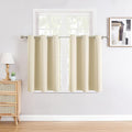 ChrisDowa Small Window Curtains for Kitchen and Bedroom - Grommet Short Thermal Insulated Room Darkening Curtains (2 Panels, Beige, 34 x 36 Inch)-Ruum Studio Home