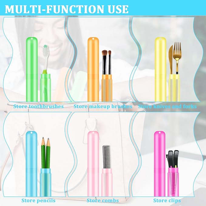 SIKEMAY 50 PCS Toothbrush Holder, Portable Plastic Dust Proof Breathable, Toothbrush Holder for Travel, Bathroom, Indoor, Outdoor, Trip, Camping, School-Ruum Studio Home