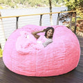 Big Huge Giant Bean Bag Chair for Adults, (No Filler) Bean Bag Chairs in Multiple Sizes and Colors Giant Foam-Filling Required- Machine Washable Covers, Double Stitched Seams (Pink,6FT)-Ruum Studio Home