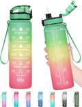 Enerbone Water Bottle, Leakproof BPA & Toxic Free, Motivational Water Bottle with Times to Drink and Straw, Fitness Sports Water Bottle with Strap for Office, Gym, Outdoor Sports-Ruum Studio Home