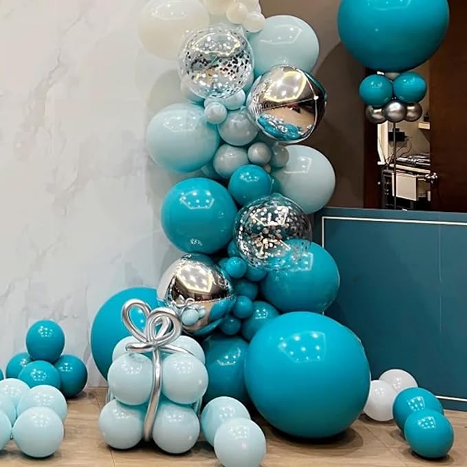 130pcs Peacock Blue Balloons Different Sizes 18" 12" 10" 5" Teal Blue Latex Balloon Garland Arch Kit for Birthday Baby Shower Graduation Wedding Gender Reveal Anniversary Party Decorations-Ruum Studio Home